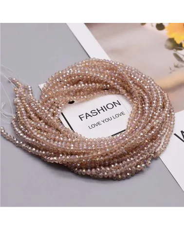 40 Cm Brin Perles Rondes 6mm En Cristal À Facettes Couleur miel