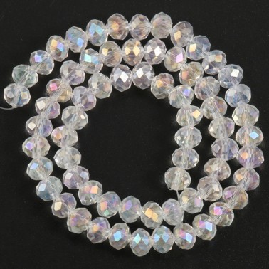 40 Cm Brin Perles Rondes 8mm En Cristal À Facettes