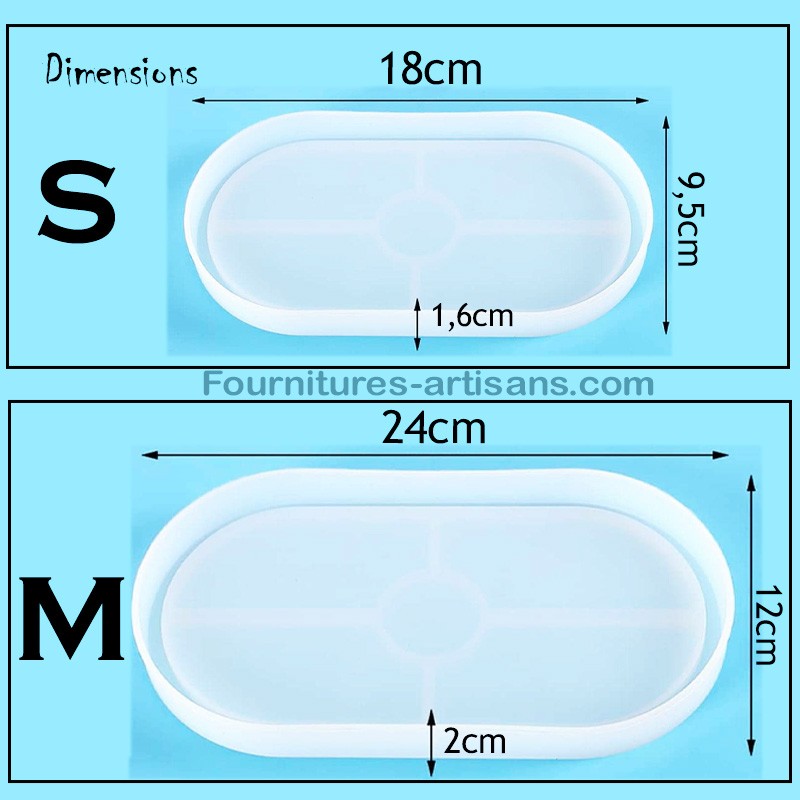 Moule silicone plateau ovale résine époxy