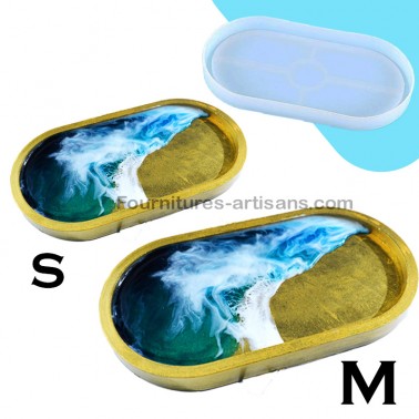 Moule silicone plateau ovale résine époxy