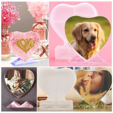 Moule silicone cadre photo forme coeur