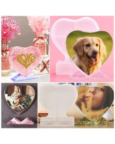 Moule silicone cadre photo forme coeur