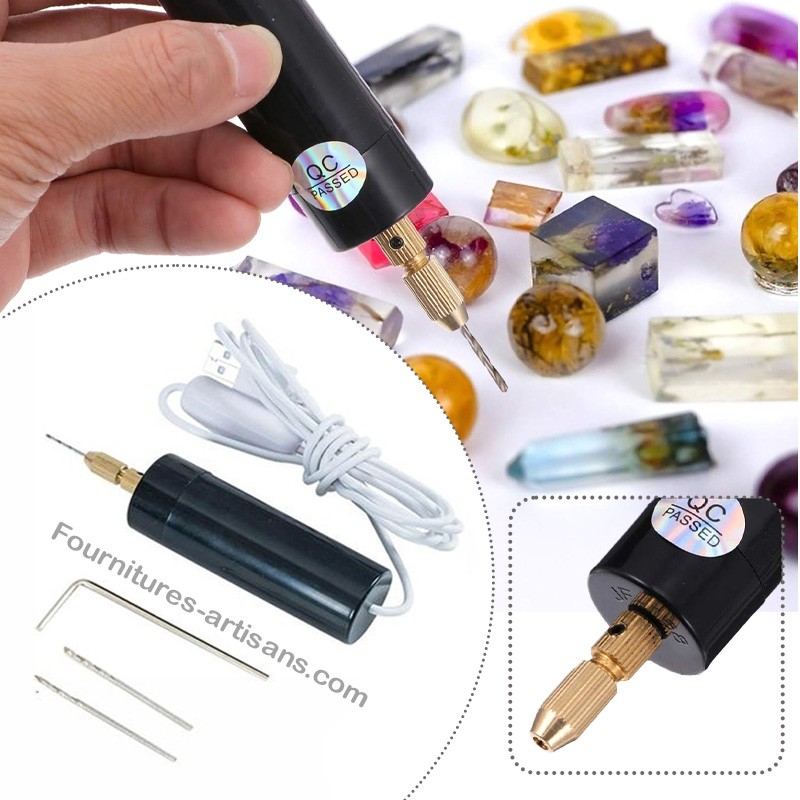 Set Mini perceuse à Main électrique de précision Outil perforation rotatif  métal Bois Bijoux électronique