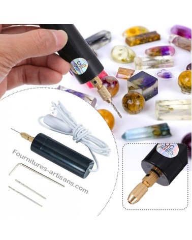 Set Mini perceuse à Main électrique de précision Outil perforation rotatif  métal Bois Bijoux électronique