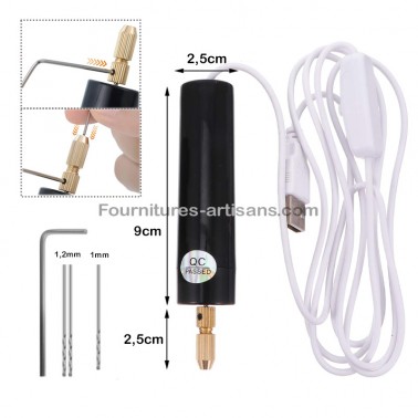 Set Mini perceuse à Main électrique de précision Outil perforation rotatif  métal Bois Bijoux électronique