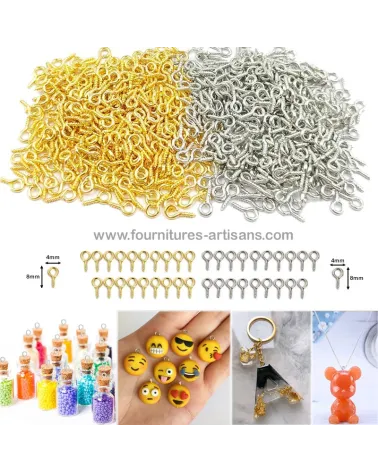 PATIKIL Vis à Œil En Acier Inoxydable Doré - 15 X 4 Mm - Lot De 10 - Pour Fabrication De Bijoux, Boucles D'Oreilles, Décorations