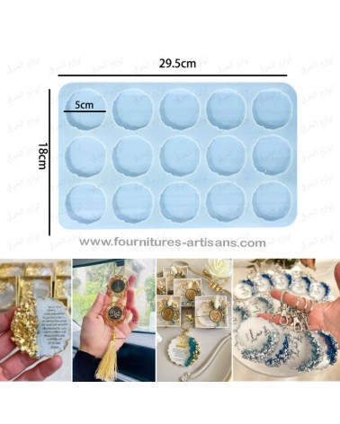 Moule silicone 15 rondelles irrégulieres cercles Ø5cm