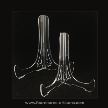 Support assiette transparent en plastique 18cm