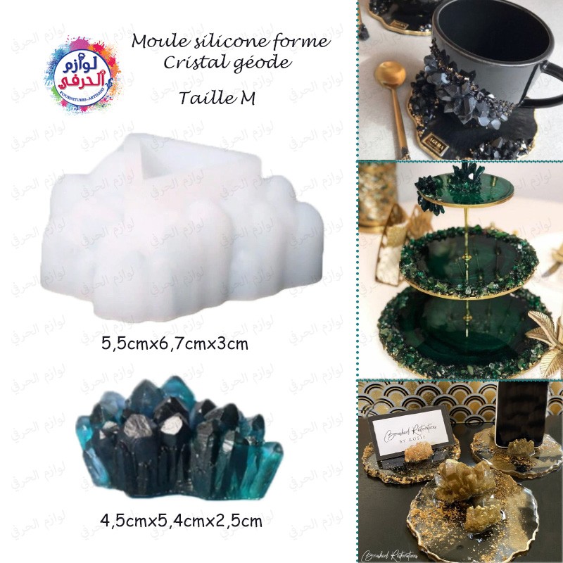 Moule silicone cristal géode résine époxy taille M
