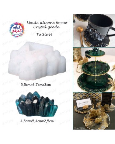 Moule silicone cristal géode résine époxy taille M