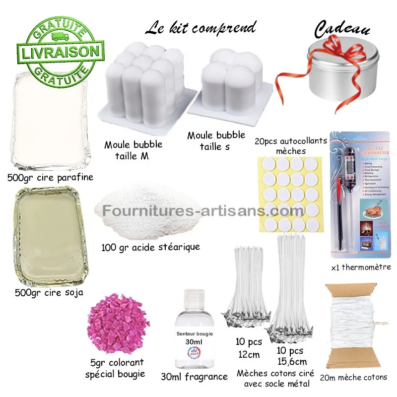 Kit Fabrication Bougies DIY - Cire D'Abeille Naturelle, Mèches, Pots Et Colorants - Loisir Créatif Et Détente