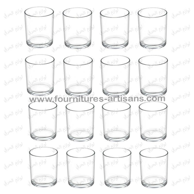 Photophore Verre Transparent - Pot Bougies (8,5 x 7 cm) - 10pcs