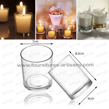 Photophore Verre Transparent - Pot Bougies (8,5 x 7 cm) - 10pcs
