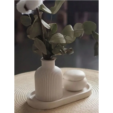 Kit de Moules en Silicone 3 Pièces – Plateau, Vase & Pot Résine, plâtre, ciment, concrète