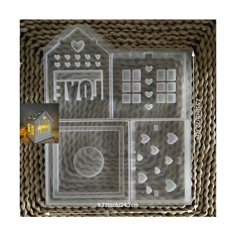Moule en Silicone Forme Maison LOVE - Abat Jour- Porte bougie chauffe-plat