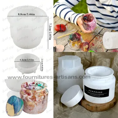 Moule Boite Ronde simple avec Couvercle taille M – DIY Résine, Plâtre & Béton
