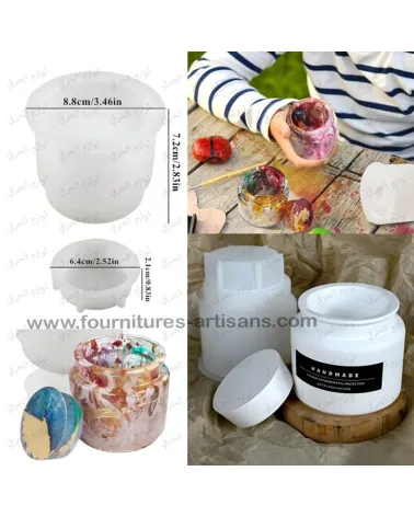Moule Boite Ronde simple avec Couvercle taille M – DIY Résine, Plâtre & Béton