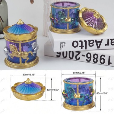 🏰 Moule Boite Motif Carrousel CHEVAL Avec Couvercle - Un Voyage Magique dans l'Artisanat ! 🎠✨
