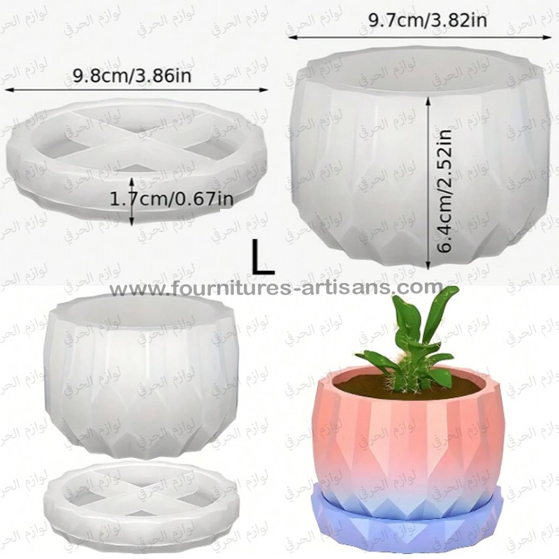 💎🌿 Set de Moules Pot Diamant (L)– Pot & boite DIY