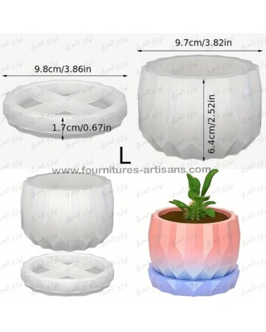 💎🌿 Set de Moules Pot Diamant (L)– Pot & boite DIY