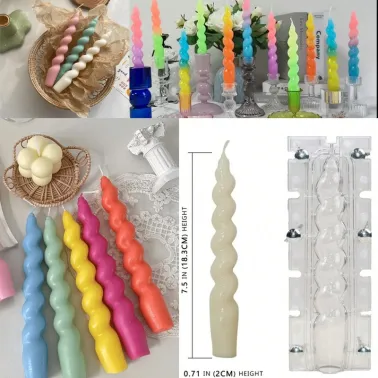 Moule Bougie Chandelle torsadé Ondulé en plastique Acrylique qualité supérieure
