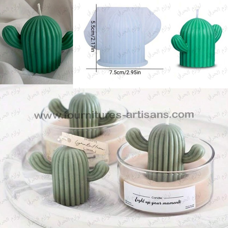 Moule en Silicone 3D Cactus – Bougies, Plâtre & Résine 🌵