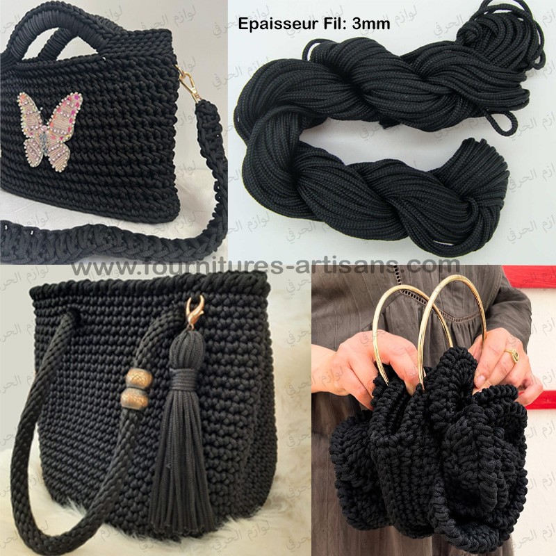 500gr Fil Macramé Salsla 3mm – Corde Tressée Souple & Résistante pour Artisanat DIY, Tissage & Créations