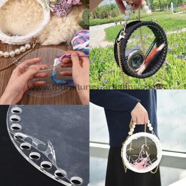 Lot de 2 Disques Plexi 20cm - Pour Sac Rond Transparent en Acrylique 👜