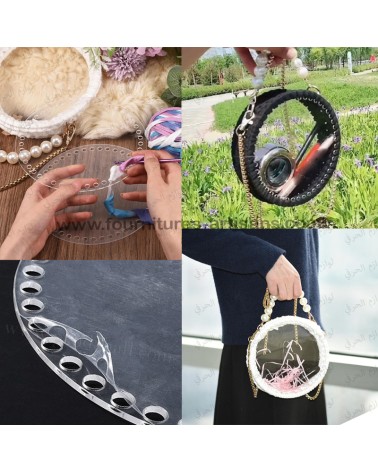 Lot de 2 Disques Plexi 20cm - Pour Sac Rond Transparent en Acrylique 👜