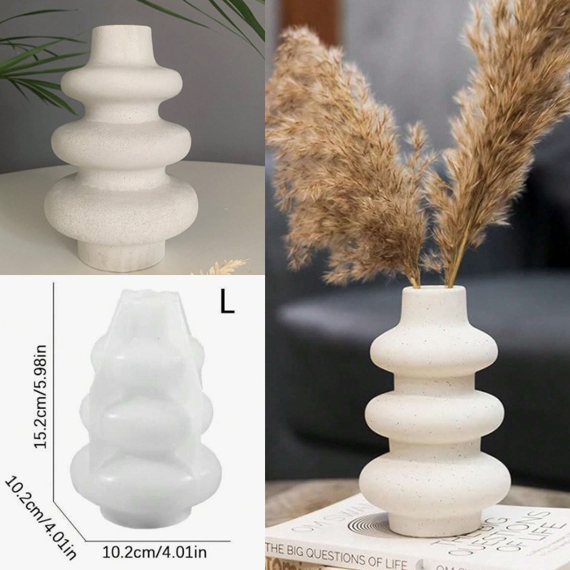 VL Moule Vase 3 Cercles Moderne – Style Nordique DIY Résine & Plâtre 🪴