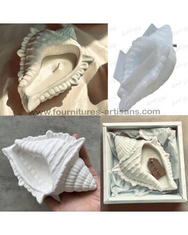 Moule Pot Forme Conque –coquillage- Créations Résine, Béton, Bougies, Gypse 🐚
