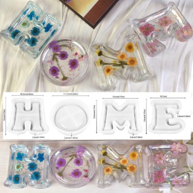 Moules 4 Lettres H-O-M-E – Tasses de Rangement en Forme de Lettres ✨