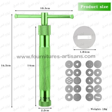 Extrudeuse à Argile & Pâte à Sucre – 20 Disques Inclus – Outil Créatif en Métal HUYIWEI