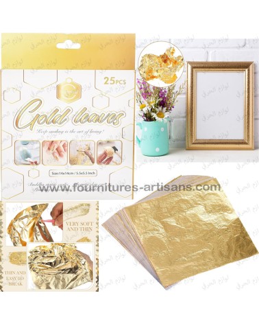 Feuilles d'Or Keep Smiling 25 pcs – Flocons Dorés 14cm*14cm