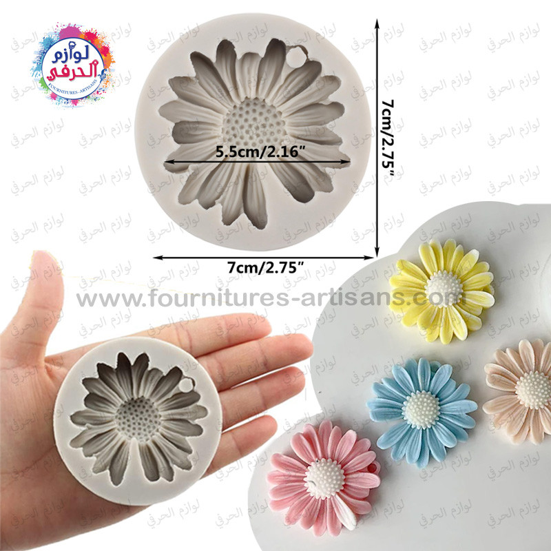 M2_Moule Silicone Fleur Marguerite – Pour Bougie, Résine, Fondant, Chocolat, Savon – DIY Aromathérapie Décoration Gâteau