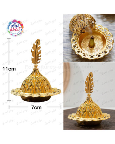 Porte Encens plume_ Métal Doré  Brûleur_مبخرة_بخور