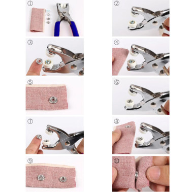 Kit 3 Pinces DIY – Perforatrice 6 Trous + Pince Œillets + Pince Bouton-Pression avec Accessoires