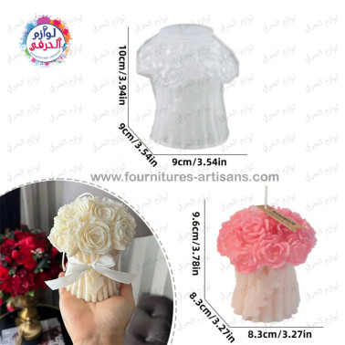 Moule Silicone 3D Bouquet de Fleurs – Bougies, Savons, Résine DIY