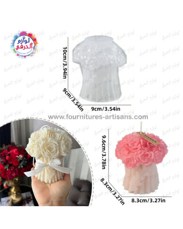 Moule Silicone 3D Bouquet de Fleurs – Bougies, Savons, Résine DIY