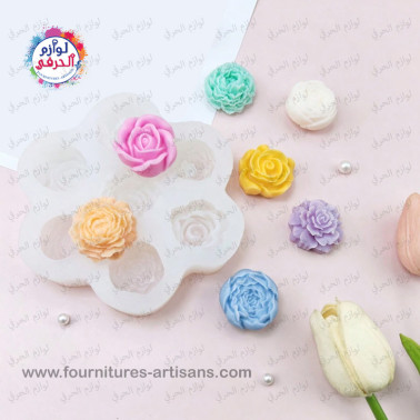 Moule Silicone 3D 7 Mini Fleurs – Bougie, Savon, Résine, Plâtre