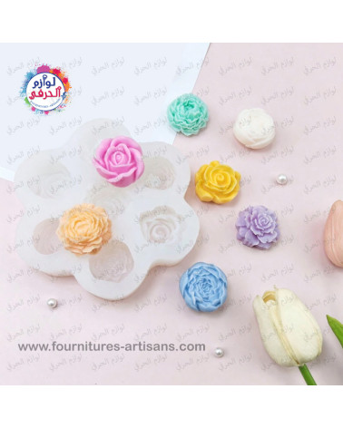 Moule Silicone 3D 7 Mini Fleurs – Bougie, Savon, Résine, Plâtre