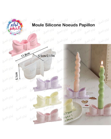 Moule Silicone 3D Nœud Papillon – Base Bougeoir DIY Résine & Plâtre