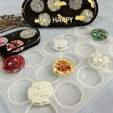 Moule silicone 15 rondelles irrégulieres cercles Ø5cm