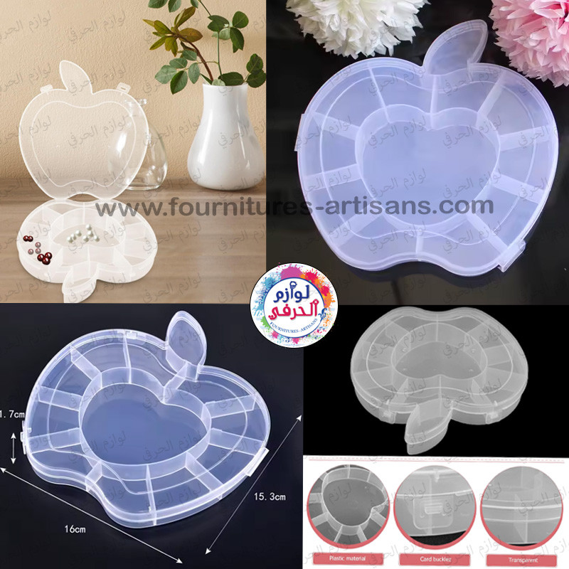 Boîte de Rangement Pomme -11 Compartiments – Pour Perles, Bijoux, Pilules, Artisanat 🍎