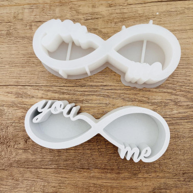 Moule en Silicone ∞ infini ∞ "Me and You" – Pour Bougies DIY – 17 x 6 cm