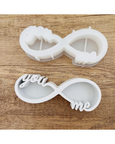 Moule en Silicone ∞ infini ∞ "Me and You" – Pour Bougies DIY – 17 x 6 cm
