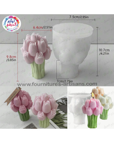 Moule 3D bouquet de Fleurs de Tulipes 🌸