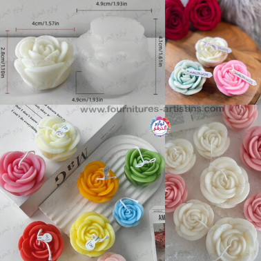 🌹Moule en Silicone 3D Fleur de Rose - diamètre moule 5cm