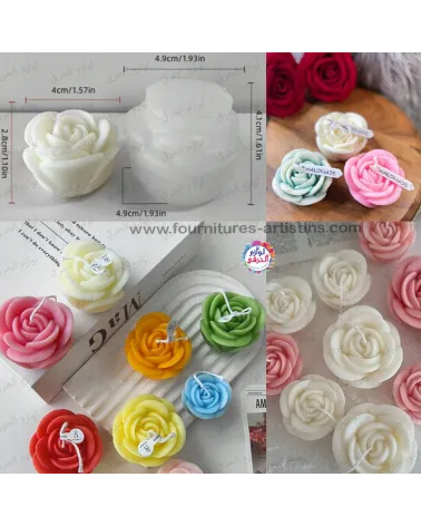Moule en Silicone 3D Fleur de Rose 3D - diamètre moule 5cm 🌹