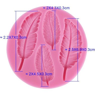 Moule en Silicone Forme de Plume – Décoration Fondant & Gâteau Sugarcraft ✨